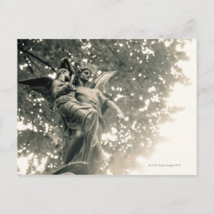 Statue St. Michael, Pere Lachaise Friedhof, Postkarte