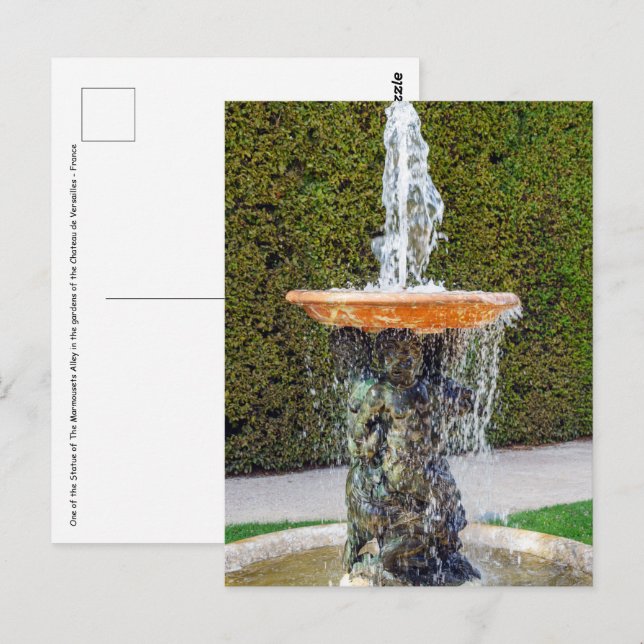 Statue The Marmousets Alley in Versailles Postkarte (Vorne/Hinten)