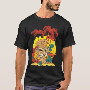 Statue Tiki Maske Polynesisch Luau Party Hawaiian T-Shirt