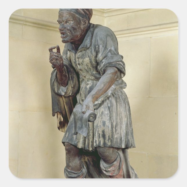 Statue von Aesop Quadratischer Aufkleber (Vorderseite)