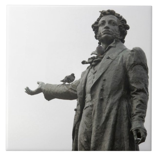 Statue von Alexander Pushkin, Sankt Petersburg Fliese (Vorderseite)