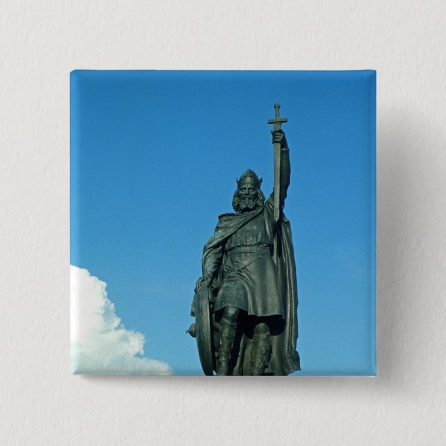 Statue von Alfred das große Button (Vorderseite)