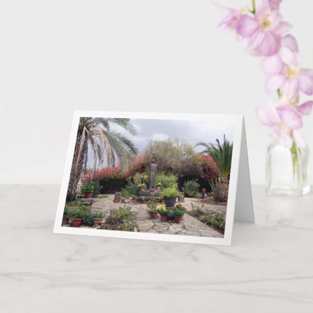 Statue von Francis von Assisi in Kafernaum Karte (Orchidee)