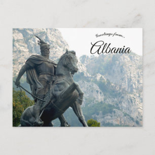 Statue von George Kastrioti Skanderbeg in Albanien Postkarte
