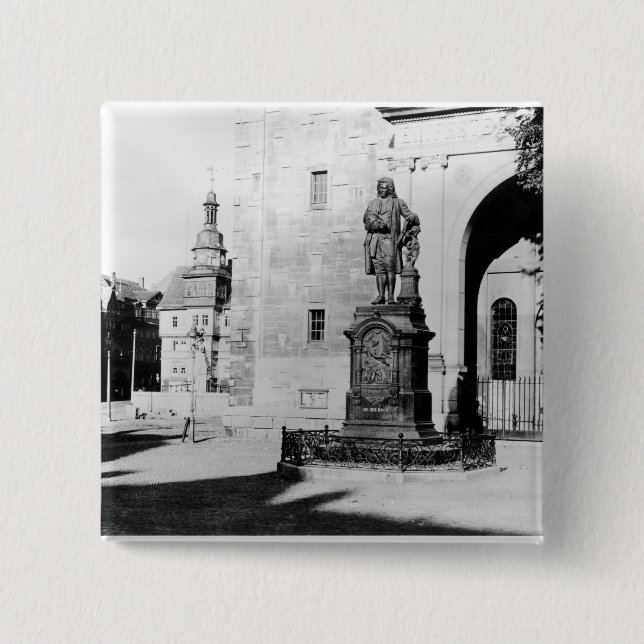 Statue von Johann Sebastian Bach Button (Vorderseite)