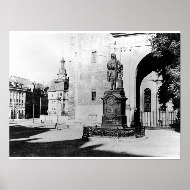 Statue von Johann Sebastian Bach Poster (Vorne)