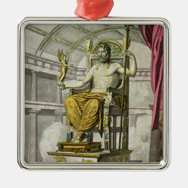 Statue von Jupiter in einem Tempel, von 'Costumi Ornament Aus Metall (Vorne)