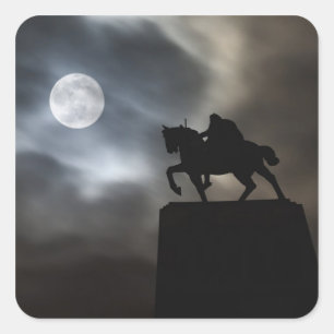 Statue von König Kralja Tomislava als Silhouette Quadratischer Aufkleber