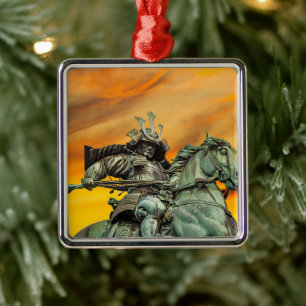 Statue von Kusunoki Masashige, Japan Ornament Aus Metall