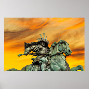 Statue von Kusunoki Masashige, Japan Poster