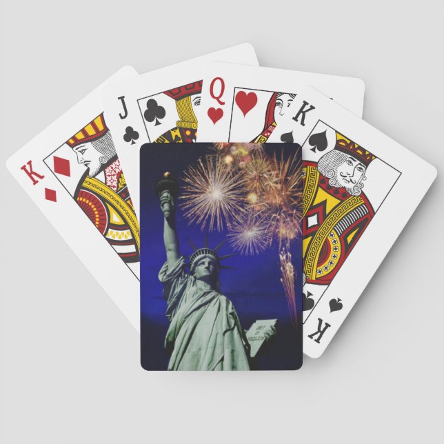 Statue von Liberty Fireworks Playing Cards Spielkarten (Rückseite)