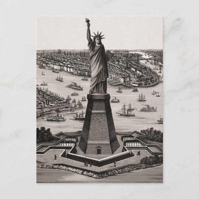 Statue von Liberty in New York Harbor Postkarte (Vorderseite)