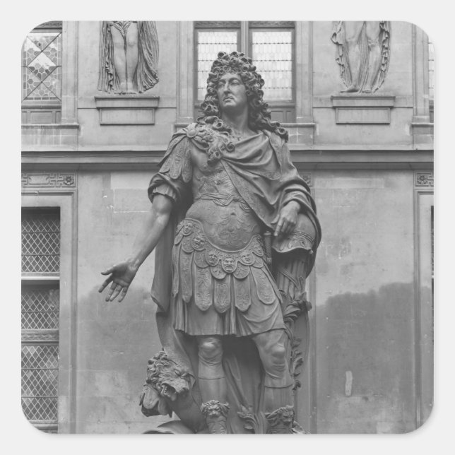 Statue von Louis XIV Quadratischer Aufkleber (Vorderseite)