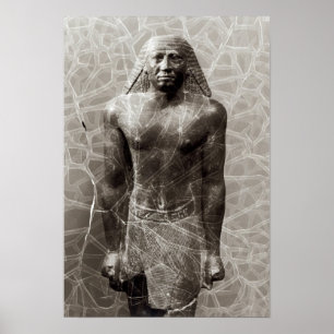 Statue von Mentuemhat, Gouverneur von Thebes Poster
