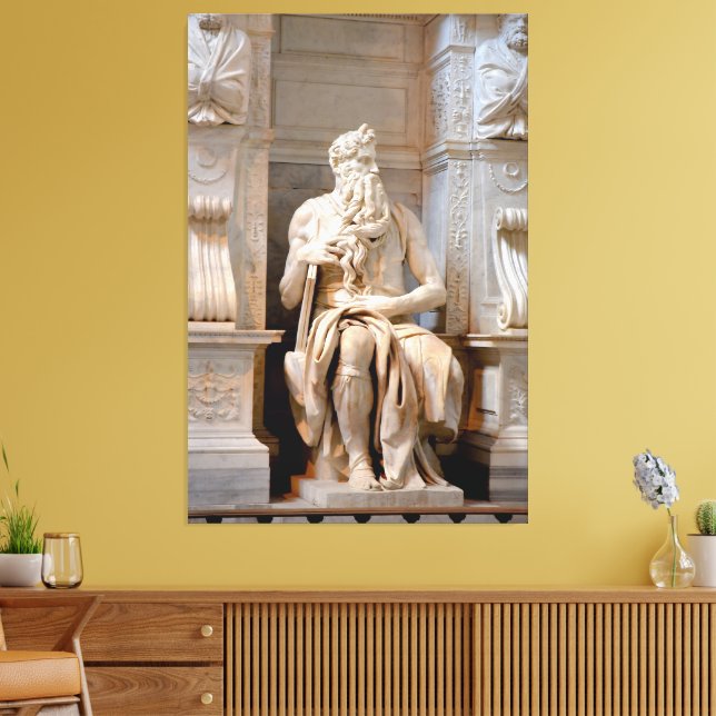 Statue von Moses biblische Canvas Print Picture 1 Leinwanddruck (Insitu (Wohnzimmer))