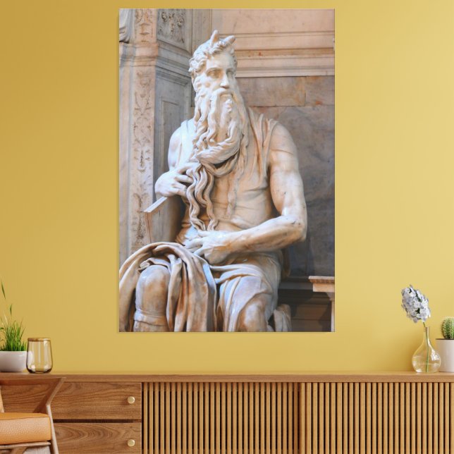 Statue von Moses biblische Canvas Print Picture 4 Leinwanddruck (Insitu (Wohnzimmer))
