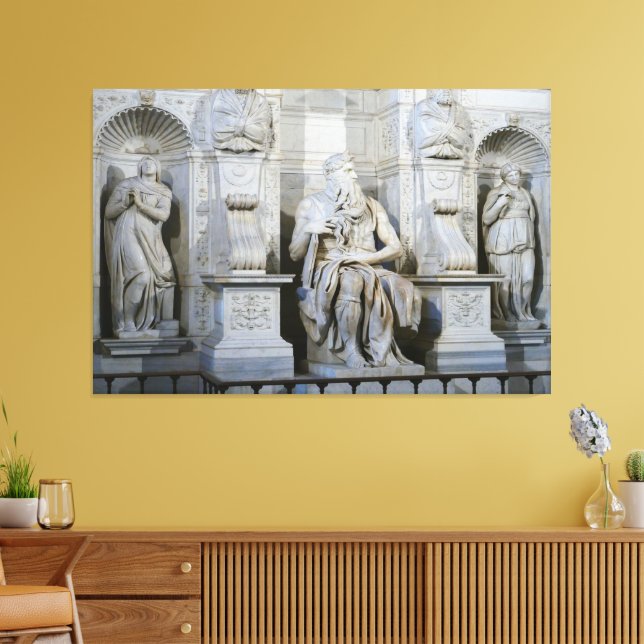 Statue von Moses biblische Canvas Print Picture 7 Leinwanddruck (Insitu (Wohnzimmer))