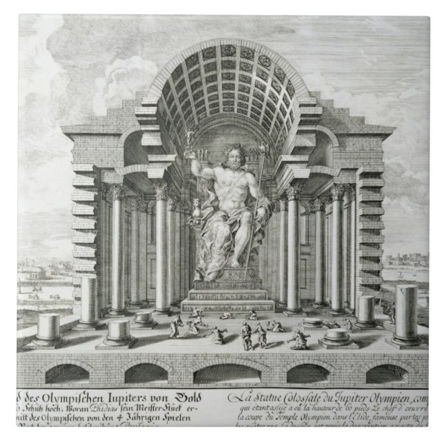 Statue von olympischem Zeus, gemacht durch Phidias Fliese (Vorderseite)