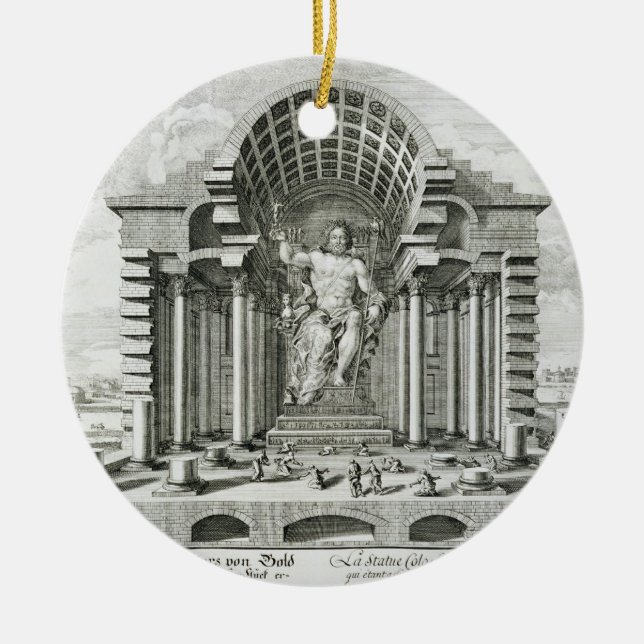 Statue von olympischem Zeus, gemacht durch Phidias Keramikornament (Vorne)