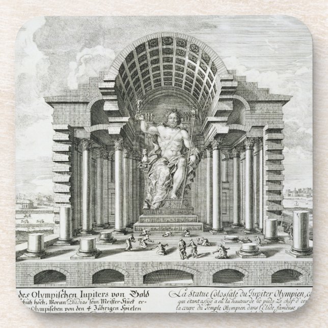 Statue von olympischem Zeus, gemacht durch Phidias Untersetzer (Vorderseite)