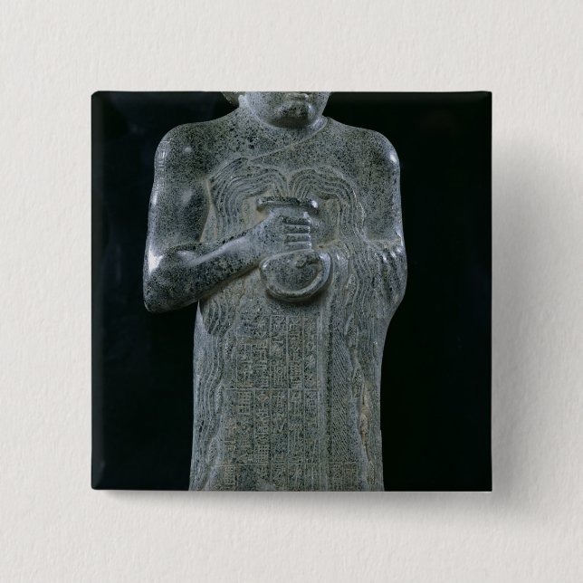 Statue von Prinzen Gudea, c.2150 BC Button (Vorderseite)