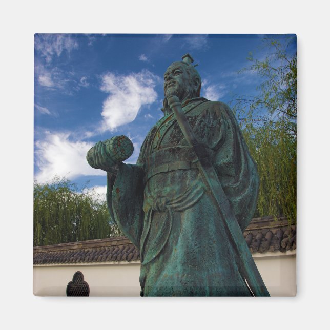 Statue von Sun Tzu in Yurihama, Tottori, Japan Magnet (Vorne)
