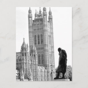 Statue von Winston Churchill in London Postkarte