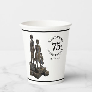 Statue zum 75. Geburtstag von Windrush Pappbecher