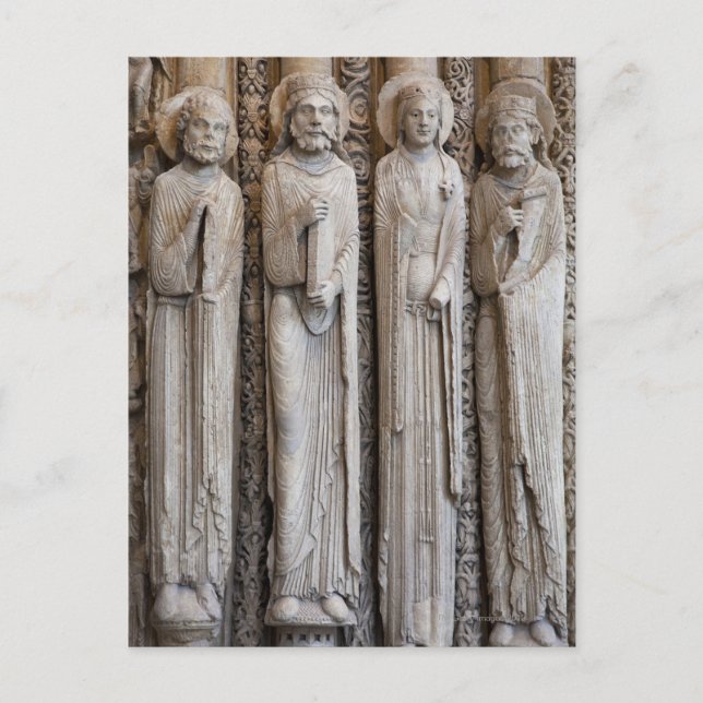 Statuen aus der Fassade von Chartres Postkarte (Vorderseite)