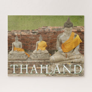 Statuen der Sitting Buddhas Ayutthaya, Thailand Puzzle