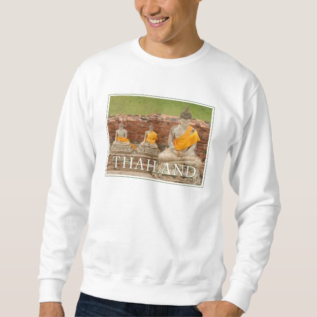Statuen der Sitting Buddhas | Ayutthaya, Thailand Sweatshirt (Vorderseite)