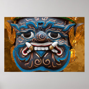 Statuen-Gesicht im Grand Palace Poster