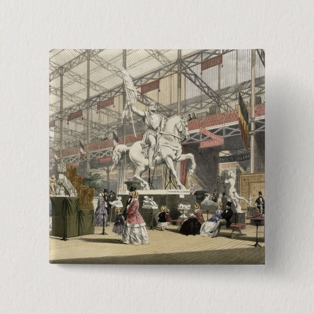 Statuen im Belgien-Abschnitt des großen Exhibi Button (Vorderseite)