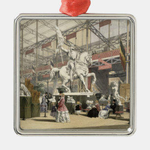 Statuen im Belgien-Abschnitt des großen Exhibi Silbernes Ornament