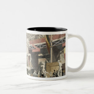 Statuen im Belgien-Abschnitt des großen Exhibi Zweifarbige Tasse