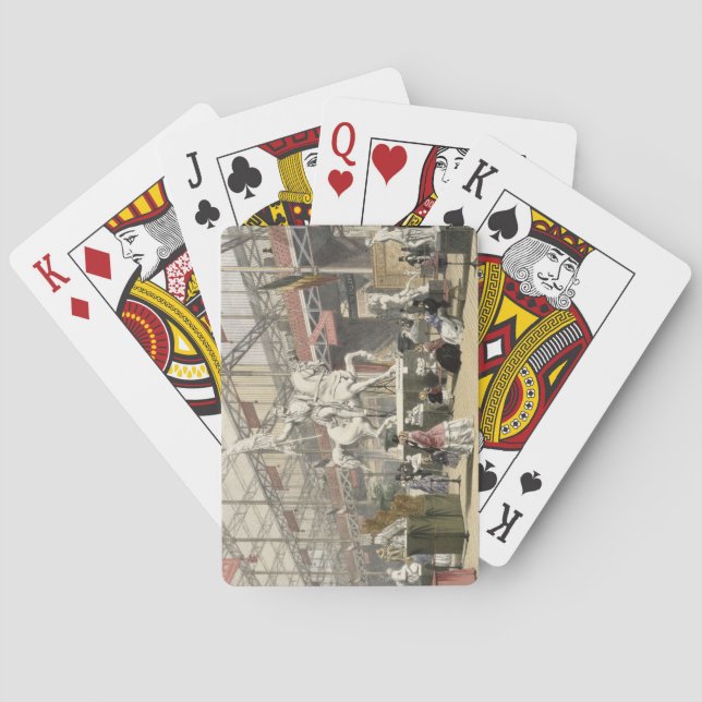 Statuen im belgischen Teil der Großen Ausstellung Spielkarten (Rückseite)