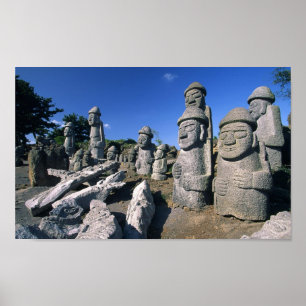 Statuen Jeju großväterliches Harubang Steinplakat Poster