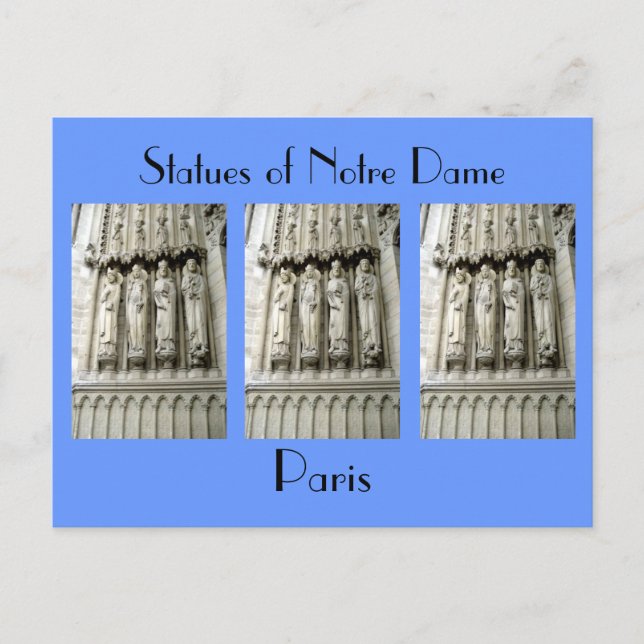 Statuen von Notre Dame Postkarte (Vorderseite)