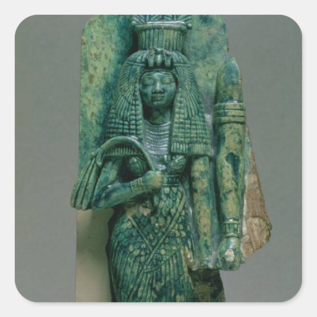 Statuette der Königin Tiye, Ehefrau Amenophis III, Quadratischer Aufkleber (Vorderseite)