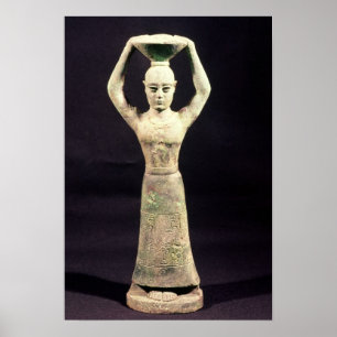 Statuette des Anbieters mit votativen Poster
