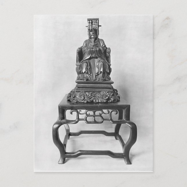 Statuette des Konfuzius als Mandarin, Qing Postkarte (Vorderseite)