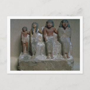 Statuette einer Familiengruppe (Pigment auf Kreide Postkarte
