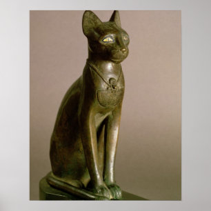 Statuette einer Katze, die die Göttin Bastet darst Poster