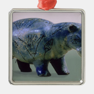 Statuette eines Hippopotamus Silbernes Ornament