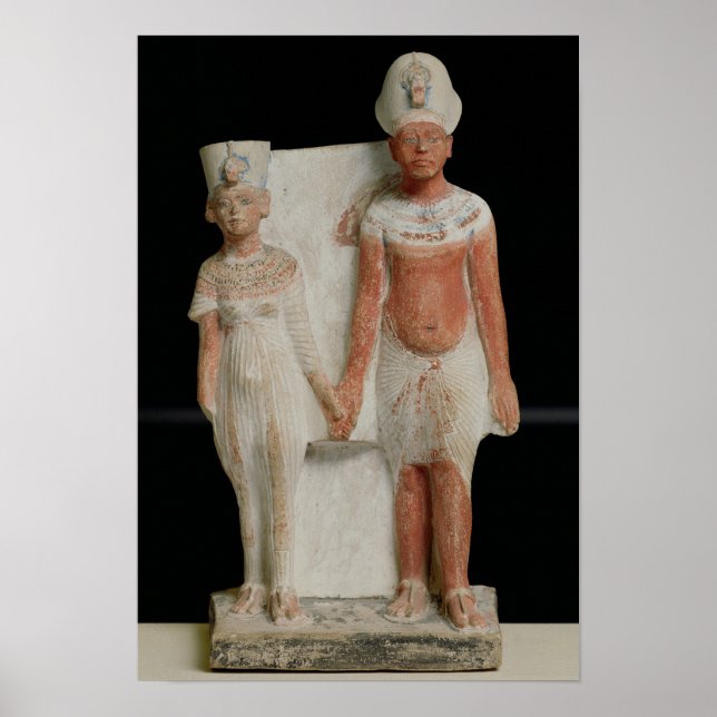 Statuette von Amenophis IV und Nefertiti Poster (Vorne)