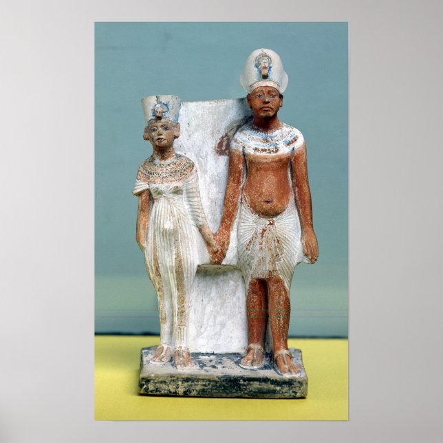Statuette von Amenophis IV und Nefertiti Poster (Vorne)
