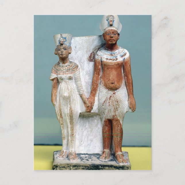 Statuette von Amenophis IV und Nefertiti Postkarte (Vorderseite)