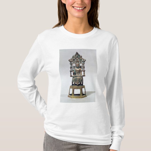 Statuette von Buddha in der Meditation, Tang T-Shirt (Vorderseite)