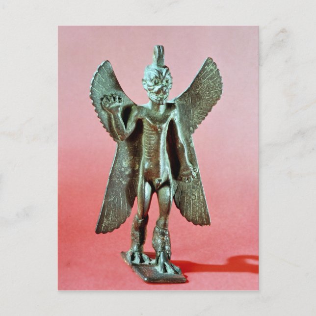 Statuette von Pazuzu, ein assyrischer Winddämon Postkarte (Vorderseite)