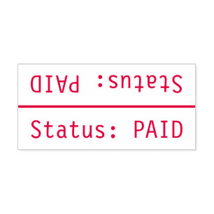 "Status: BEZAHLT" Briefmarke Permastempel